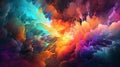 A colorful, beautiful and surreal cosmic landscape background with stars and galaxies. Generative AI