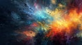 A colorful, beautiful and surreal cosmic landscape background with stars and galaxies. Generative AI