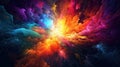 A colorful, beautiful and surreal cosmic landscape background with stars and galaxies. Generative AI