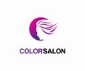 Colorful for beauty salon logo design vector, Salon logo template Royalty Free Stock Photo