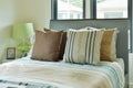 Colorful bedding in modern decorated bedroom Royalty Free Stock Photo