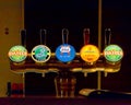 Colorful beer taps at a hotel bar in Ãâ¦ndalsnes Norway