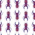 Colorful Beetle deer pattern. Abstract stag-beetle