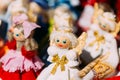 Colorful Belarusian Straw Dolls At Local Market In Belarus