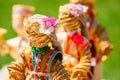 Colorful Belarusian Straw Dolls At The Market In Belarus