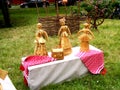 Colorful Belarusian Straw Dolls At The Market