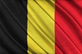 Colorful Belgium flag waving in the wind.