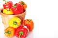 Colorful bell pepper basket with copyspace