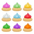 Colorful Belly Button Biscuits Set, Also known as Kue Monas