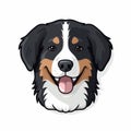 Colorful Bernese Mountain Dog Design Illustration With Strong Facial Expression Royalty Free Stock Photo