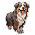Colorful Bernese Mountain Dog Sticker With Distinctive Cartoon Design