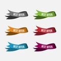 Colorful best offer ribbon sale vector label and tag icon vector design