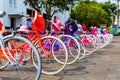 Colorful bicycles for rent in Jakarta Royalty Free Stock Photo
