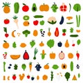 Colorful big collection with fruits and vegetables. Royalty Free Stock Photo