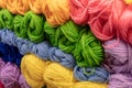 Colorful big thread in store. Colorful yarns for embroidering Royalty Free Stock Photo