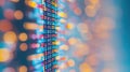 Colorful binary code with bokeh light effects, symbolizing technology and data, Coding Royalty Free Stock Photo