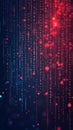 Colorful Binary Code Display With Red and Blue Lights in a Digital Background Royalty Free Stock Photo