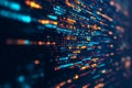 Colorful binary code flowing on dark background, representing data stream, cybersecurity, and programming Royalty Free Stock Photo