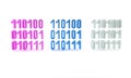 Colorful Binary code icon isolated on white background. Minimalism concept. 3D render illustration