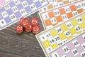 Colorful bingo game cards and numbers Royalty Free Stock Photo