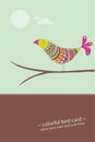 Colorful bird card Royalty Free Stock Photo