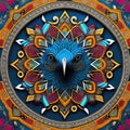 Fractal bird digital art illustration