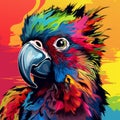 Colorful Parrot Illustration: A Neo-plasticism Inspired American Ipa Cartoon Royalty Free Stock Photo