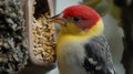 Red-headed Barbet at Bird Feeder Royalty Free Stock Photo