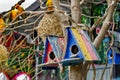 Colorful bird house. Royalty Free Stock Photo