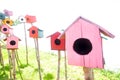 Colorful bird house Royalty Free Stock Photo