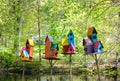 Colorful bird houses