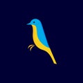 Colorful bird Mangrove blue flycatcher logo design vector graphic symbol icon sign illustration creative idea Royalty Free Stock Photo