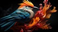 Colorful bird of paradise: grace and beauty. Created with Generative AI