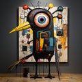 Colorful Bird Sculptures Inspired By Jeff Soto And Basquiat Royalty Free Stock Photo