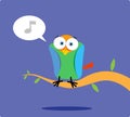 Colorful bird singing on the tree Royalty Free Stock Photo