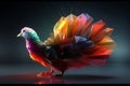 a colorful bird is standing on a black background Royalty Free Stock Photo