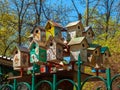 Colorful birdhouses handmade