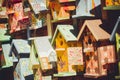 Colorful birdhouses in the market