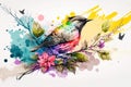 Colorful birds of tropical paradise. Generative AI