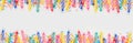 Birthday cake candles with candy sprinkles. Banner with double border on a white background. Royalty Free Stock Photo