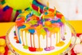 Colorful birthday cake