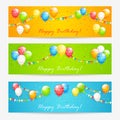 Colorful Birthday cards with balloons Royalty Free Stock Photo