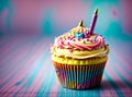 Colorful birthday cupcakes