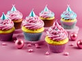 Colorful birthday cupcakes