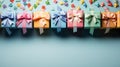 Colorful Birthday Gift Boxes and Streamers - Celebrating Joyous Occasions with Fun and Excitement. Festive Decorations and Party Royalty Free Stock Photo