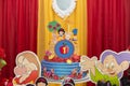 Colorful Birthday party decoration, theme of snow white and the seven dwarfs