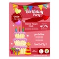 Colorful birthday party poster cake tart decoration