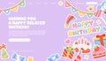 Colorful birthday stickers landing page