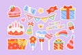 Set of Colorful birthday stickers