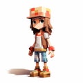 Colorful 8-bit Pixel Cartoon Of Emily With Hat In Manga Style